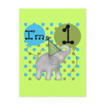 Elephant I'm 1 First Birthday Tshirts and Gifts Postcards