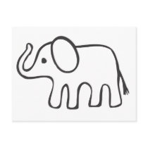 Elephant in Black and White Sketch