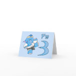Elephant Karate 3rd Birthday Greeting Card