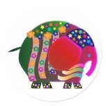 elephant: Let's celebrate Round Sticker