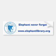 Elephant Library Bumper Sticker