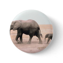 Elephant Mother and Calf Button