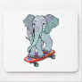 Elephant on Skateboard Mouse Pad