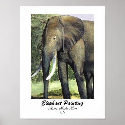 Elephant Painting Print - Customised by SherryHolderHunt
