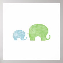 Elephant Parent & Baby Posters