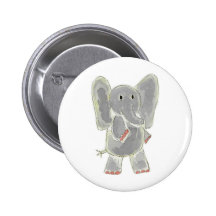 Elephant Pinback Buttons