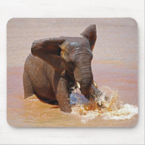 Elephant playing with water mousepad