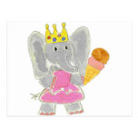 Elephant Princess Ice Cream Postcard