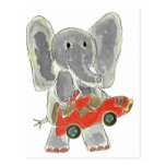 Elephant Racecar Post Cards