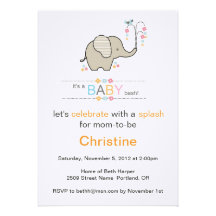 Elephant Shower Custom Invite
