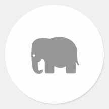 Elephant Silhouette Round Sticker