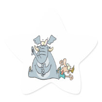 elephant sitting on my chest star sticker