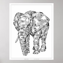 "Elephant Spirit" version1 - surreal totem animal Posters