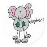 Elephant Stick Figure Stickers Sticker