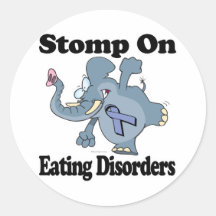 Elephant Stomp On Eating Disorders Round Stickers
