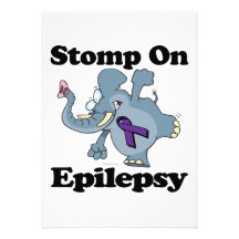 Elephant Stomp On Epilepsy (purple) Invitation