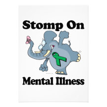 Elephant Stomp On Mental Illness (green) Invitations