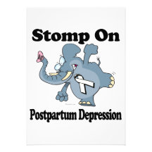 Elephant Stomp On Postpartum Depression Custom Invites