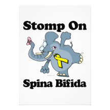 Elephant Stomp On Spina Bifida Personalized Invitation