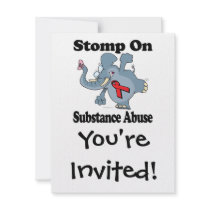Elephant Stomp On Substance Abuse Invite