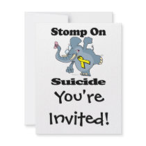 Elephant Stomp On Suicide Custom Invites
