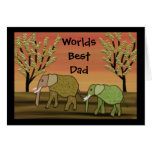 Elephant Sunset Best Dad Card