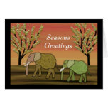 Elephant Sunset Seasons Card