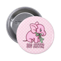 Elephant Toy Big Sister Pins