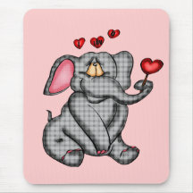Elephant Valentine T-shirts and Gifts Mouse Pads