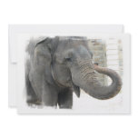 Elephant with Curled Trunk Invitation