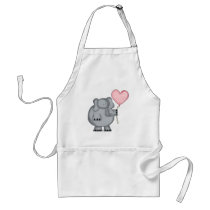 Elephant with Heart Balloon Aprons