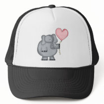 Elephant with Heart Balloon Hats