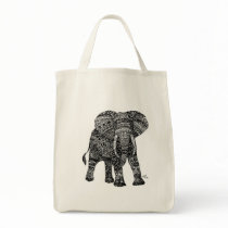 Elephantastic Grocery Tote Canvas Bag