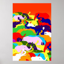Elephants In Colour Posters