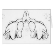 Elephants In love Greeting Card