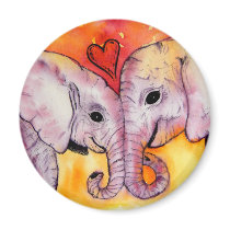 Elephants in Love Magnet