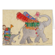 Elephants' Moving Day Greeting Cards