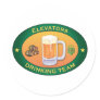 Elevators Drinking Team Round Stickers