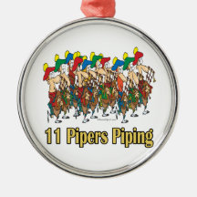 eleven pipers piping  11th day of christmas ornament