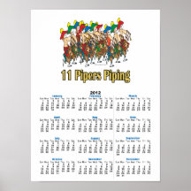 eleven pipers piping  11th day of christmas poster