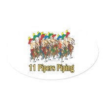 eleven pipers piping  11th day of christmas sticker