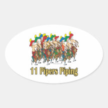 eleven pipers piping  11th day of christmas sticker