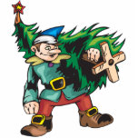 Elf Carrying Christmas Tree photo sculptures