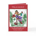 Elf Christmas cute snow cards