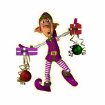 Elf hanging Christmas tree ornament photo sculptures