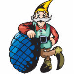 Elf Leaning On Christmas Ornament photo sculptures