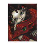 "Elf Maiden and Her Dragon" Postcard