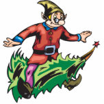 Elf Sitting On Christmas Tree photo sculptures