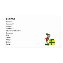 elf with package business card templates