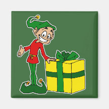 elf with package fridge magnets